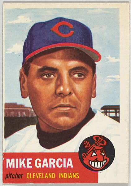 Card Number 75, Mike Garcia, Pitcher, Cleveland Indians, from the series Topps Dugout Quiz (R414-7), issued by Topps Chewing Gum Company, Issued by Topps Chewing Gum Company (American, Brooklyn), Commercial color lithograph 