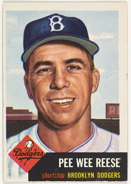 Issued by Topps Chewing Gum Company, Card Number 76, Harold Henry Reese,  Shortstop, Brooklyn Dodgers, from the series Topps Dugout Quiz (R414-7),  issued by Topps Chewing Gum Company