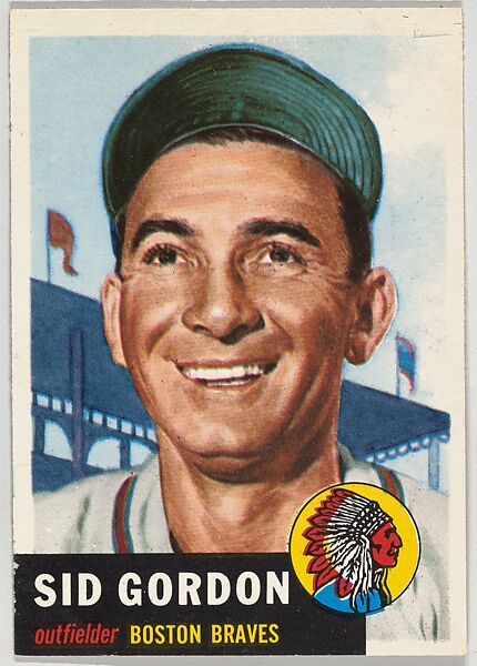 Card Number 117, Sid Gordon, Outfielder, Boston Braves, from the series Topps Dugout Quiz (R414-7), issued by Topps Chewing Gum Company, Issued by Topps Chewing Gum Company (American, Brooklyn), Commercial color lithograph 