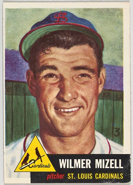 Card Number 128, Wilmer Mizell, Pitcher, St. Louis Cardinals, from the series Topps Dugout Quiz (R414-7), issued by Topps Chewing Gum Company, Issued by Topps Chewing Gum Company (American, Brooklyn), Commercial color lithograph 