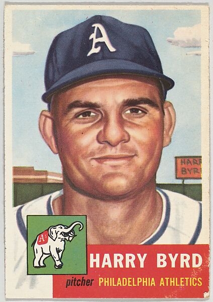 Card Number 131, Harry Byrd, Pitcher, Philadelphia Athletics, from the series Topps Dugout Quiz (R414-7), issued by Topps Chewing Gum Company, Issued by Topps Chewing Gum Company (American, Brooklyn), Commercial color lithograph 