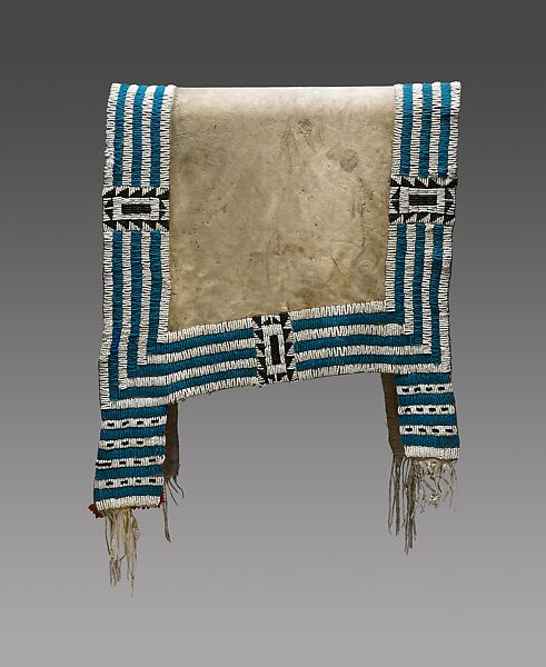 Saddle Blanket, Native-tanned leather, glass beads, wool cloth, Lakota (Teton Sioux) 