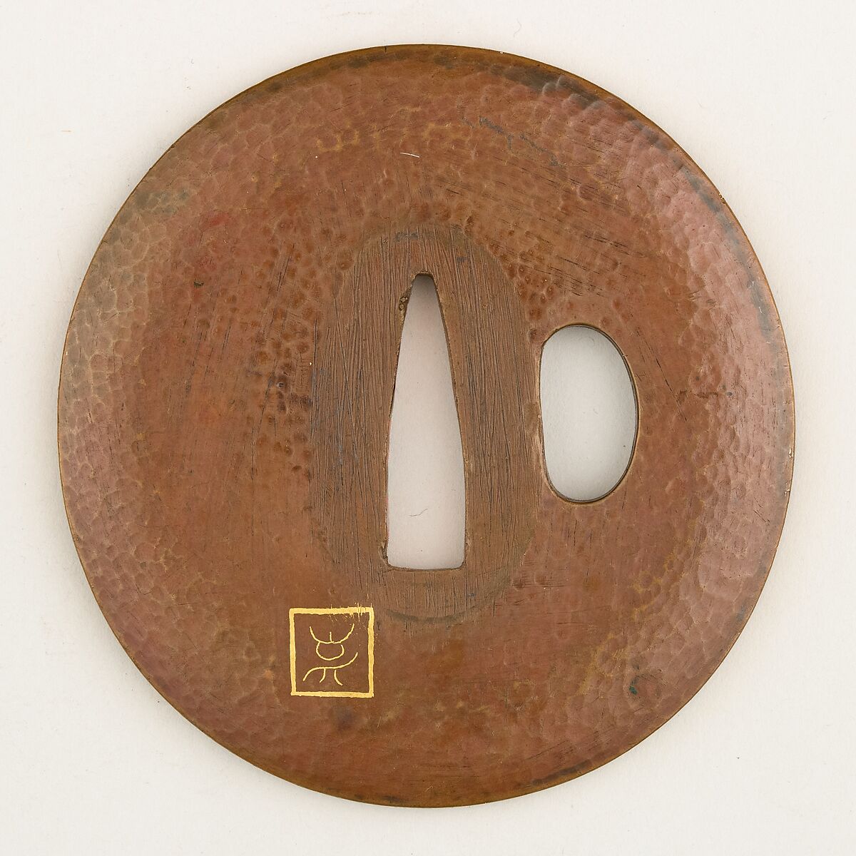 Sword Guard (Tsuba), Copper, gold, Japanese