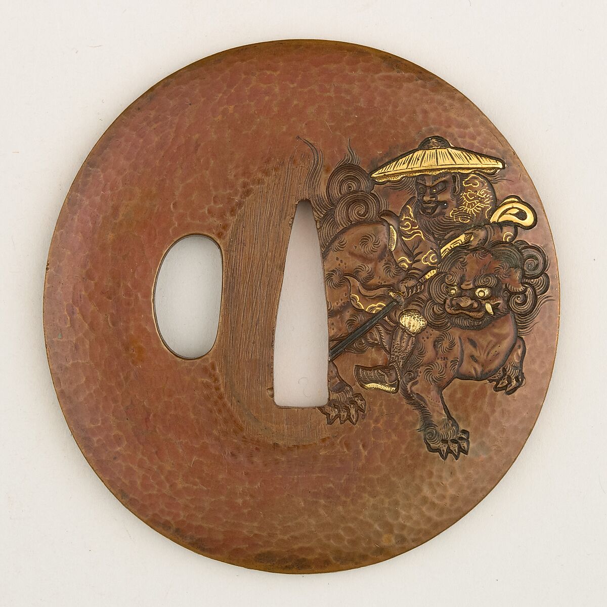 Sword Guard (Tsuba), Copper, gold, Japanese 