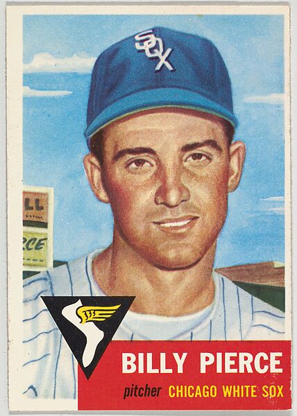 Card Number 143, Billy Pierce, Pitcher, Chicago White Sox, from the series Topps Dugout Quiz (R414-7), issued by Topps Chewing Gum Company, Issued by Topps Chewing Gum Company (American, Brooklyn), Commercial color lithograph 