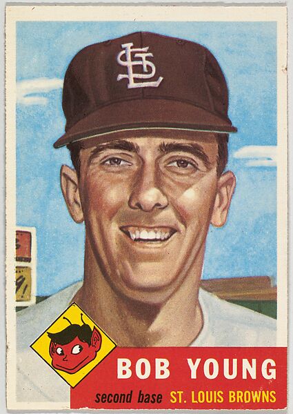 Card Number 160, Bob Young, Second Base, St. Louis Browns, from the series Topps Dugout Quiz (R414-7), issued by Topps Chewing Gum Company, Issued by Topps Chewing Gum Company (American, Brooklyn), Commercial color lithograph 
