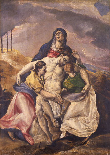 Pietà, El Greco (Domenikos Theotokopoulos) (Greek, Iráklion (Candia) 1541–1614 Toledo), Oil on canvas 