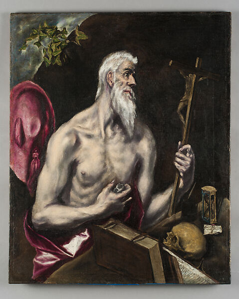 Saint Jerome as a Penitent, El Greco (Domenikos Theotokopoulos) (Greek, Iráklion (Candia) 1541–1614 Toledo), Oil on canvas 