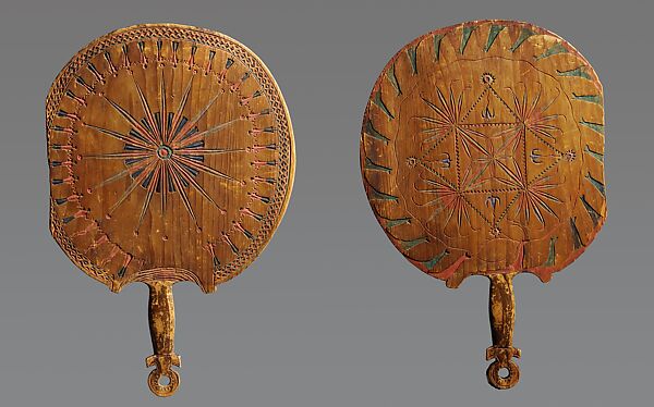 Courting Fan, Wood (pine), pigment, Dakota (Eastern Sioux) 