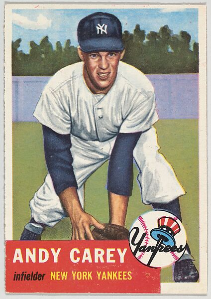 Card Number 188, Andy Carey, Infielder, New York Yankees, from the series Topps Dugout Quiz (R414-7), issued by Topps Chewing Gum Company, Issued by Topps Chewing Gum Company (American, Brooklyn), Commercial color lithograph 
