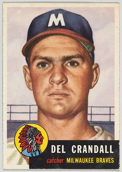 Card Number 197, Del Crandall, Catcher, Milwaukee Braves, from the series Topps Dugout Quiz (R414-7), issued by Topps Chewing Gum Company, Issued by Topps Chewing Gum Company (American, Brooklyn), Commercial color lithograph 