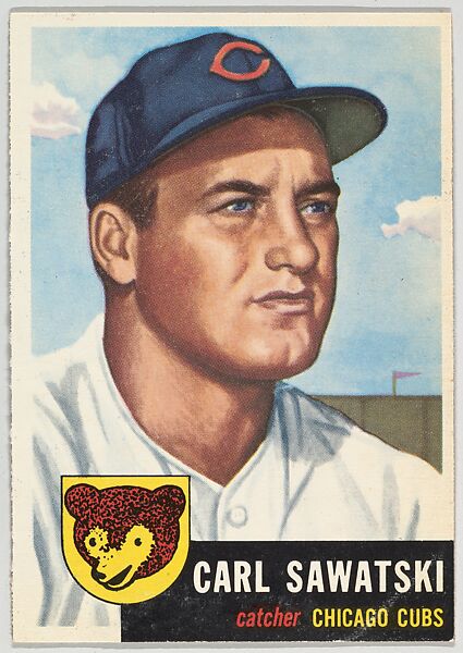 Card Number 202, Carl Sawatski, Catcher, Chicago Cubs, from the series Topps Dugout Quiz (R414-7), issued by Topps Chewing Gum Company, Issued by Topps Chewing Gum Company (American, Brooklyn), Commercial color lithograph 