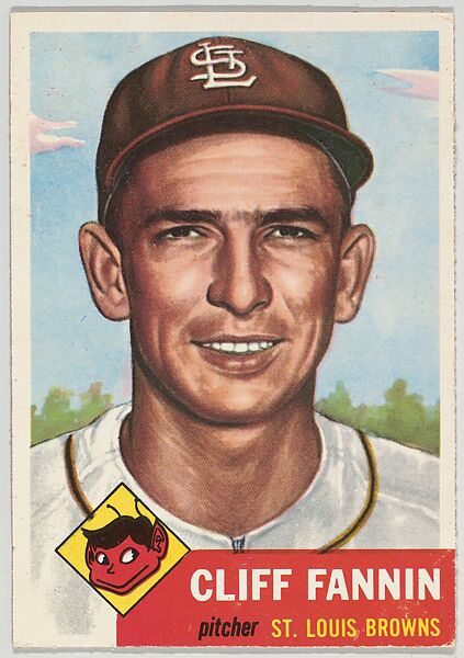 Card Number 203, Cliff Fannin, Pitcher, St. Louis Browns, from the series Topps Dugout Quiz (R414-7), issued by Topps Chewing Gum Company, Issued by Topps Chewing Gum Company (American, Brooklyn), Commercial color lithograph 