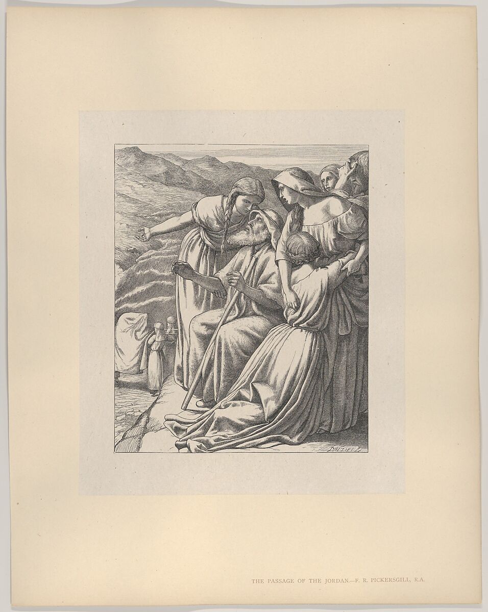 The Passage of the Jordan, from "Dalziels' Bible Gallery", After Frederick Richard Pickersgill (British, London 1820–1900 Yarmouth, Isle of Wight), Wood engraving on India paper, mounted on thin card