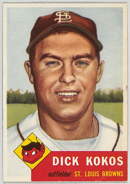 Card Number 232, Dick Kokos, Outfielder, St. Louis Browns, from the series Topps Dugout Quiz (R414-7), issued by Topps Chewing Gum Company, Issued by Topps Chewing Gum Company (American, Brooklyn), Commercial color lithograph 
