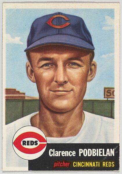 Card Number 237, Clarence Podbielan, Pitcher, Cincinnati Reds, from the series Topps Dugout Quiz (R414-7), issued by Topps Chewing Gum Company, Issued by Topps Chewing Gum Company (American, Brooklyn), Commercial color lithograph 