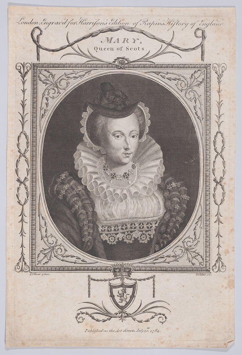 Mary, Queen of Scots, John Goldar (British, 1729–1795), Etching and engraving 