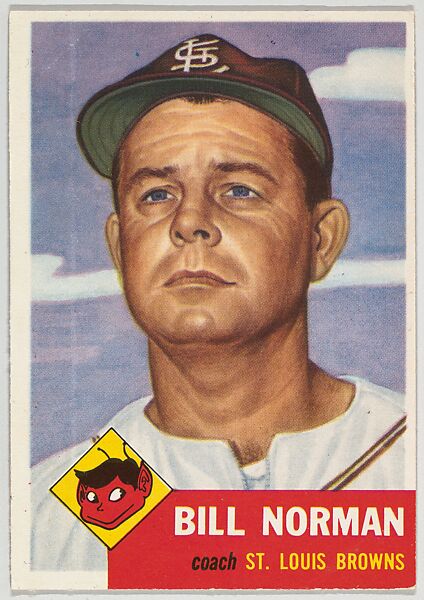 Card Number 245, Bill Norman, Coach, St. Louis Browns, from the series Topps Dugout Quiz (R414-7), issued by Topps Chewing Gum Company, Issued by Topps Chewing Gum Company (American, Brooklyn), Commercial color lithograph 