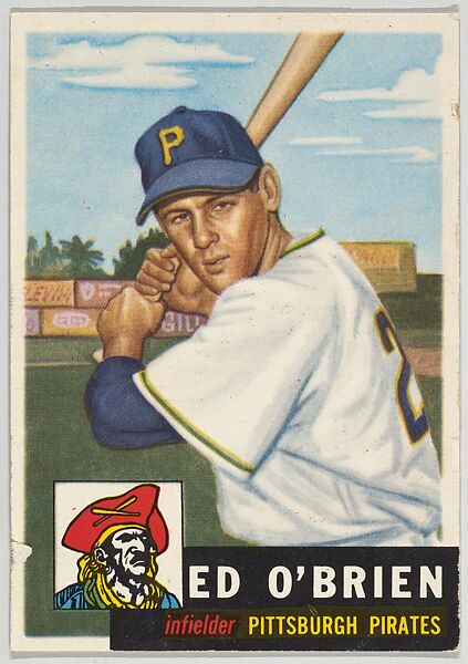 Card Number 249, Ed O'Brien, Infielder, Pittsburgh Pirates, from the series Topps Dugout Quiz (R414-7), issued by Topps Chewing Gum Company, Issued by Topps Chewing Gum Company (American, Brooklyn), Commercial color lithograph 