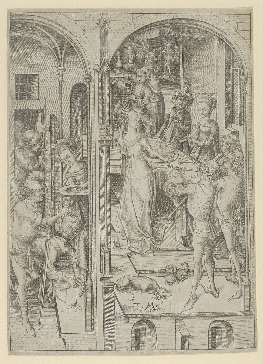 The Beheading of St. John the Baptist, Israhel van Meckenem (German, Meckenem ca. 1440/45–1503 Bocholt), Engraving 