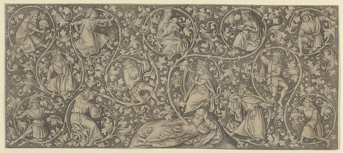 Ornamental Engraving with the Tree of Jesse, Israhel van Meckenem (German, Meckenem ca. 1440/45–1503 Bocholt), Engraving 