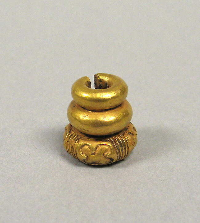 Ear Ornament, Three Graduated Hoops, Gold, Indonesia (Central Java) 
