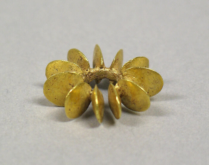 Ear Ornament, Eleven Fused Disks, Gold, Indonesia (Central Java) 