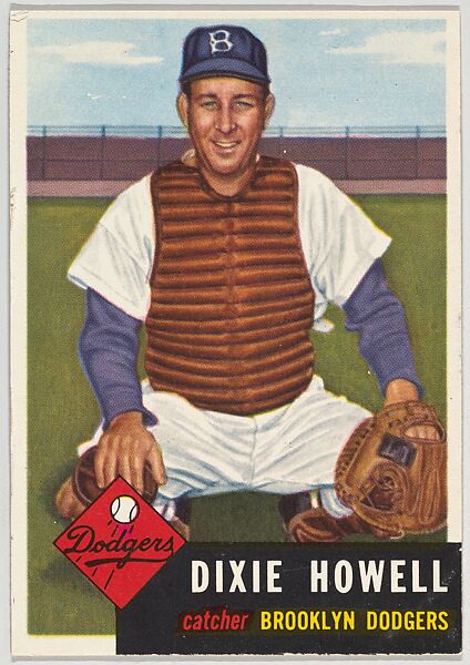 Card Number 255, Dixie Howell, Catcher, Brooklyn Dodgers, from the series Topps Dugout Quiz (R414-7), issued by Topps Chewing Gum Company, Issued by Topps Chewing Gum Company (American, Brooklyn), Commercial color lithograph 