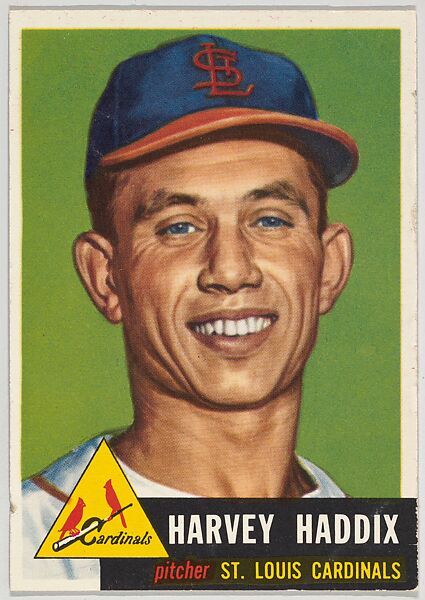 Card Number 273, Harvey Haddix, Pitcher, St. Louis Cardinals, from the series Topps Dugout Quiz (R414-7), issued by Topps Chewing Gum Company, Issued by Topps Chewing Gum Company (American, Brooklyn), Commercial color lithograph 