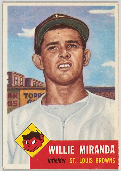 Card Number 278, Willie Miranda, Infielder, St. Louis Browns, from the series Topps Dugout Quiz (R414-7), issued by Topps Chewing Gum Company, Issued by Topps Chewing Gum Company (American, Brooklyn), Commercial color lithograph 