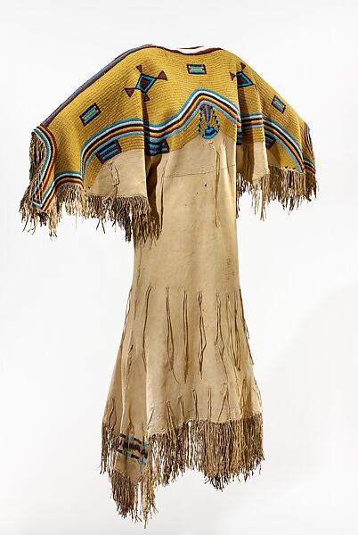 Woman's Dress, Native tanned leather, glass beads, tin cones, Lakota (Teton Sioux) 