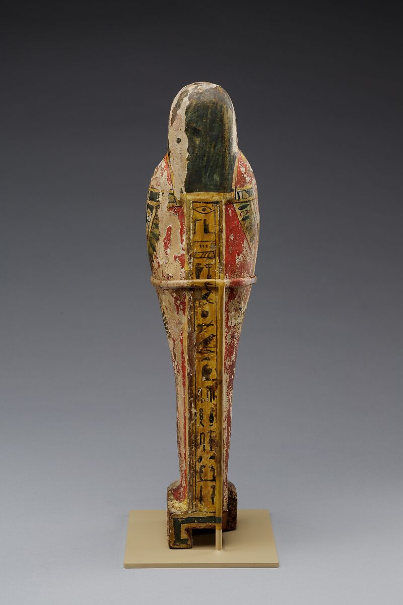 Funerary Statuette naming Teshnefer, Wood, gesso, paint, gilding