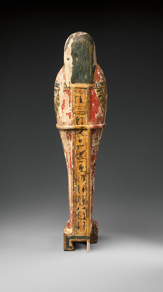 Funerary Statuette naming Teshnefer, Wood, gesso, paint, gilding