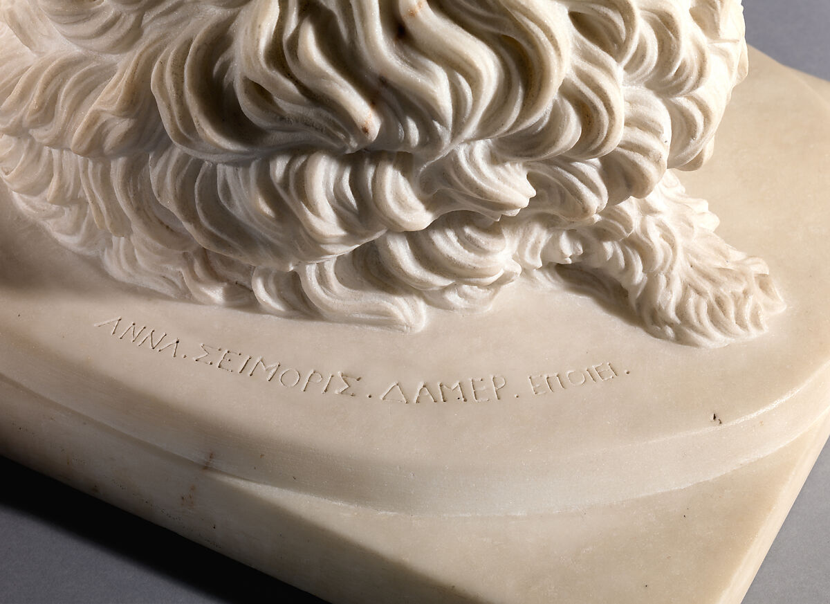 Shock Dog (nickname for a dog of the Maltese breed), Anne Seymour Damer (British, Coombe Bank, Sevenoaks, Kent 1748–1828 London), Carrara marble, British