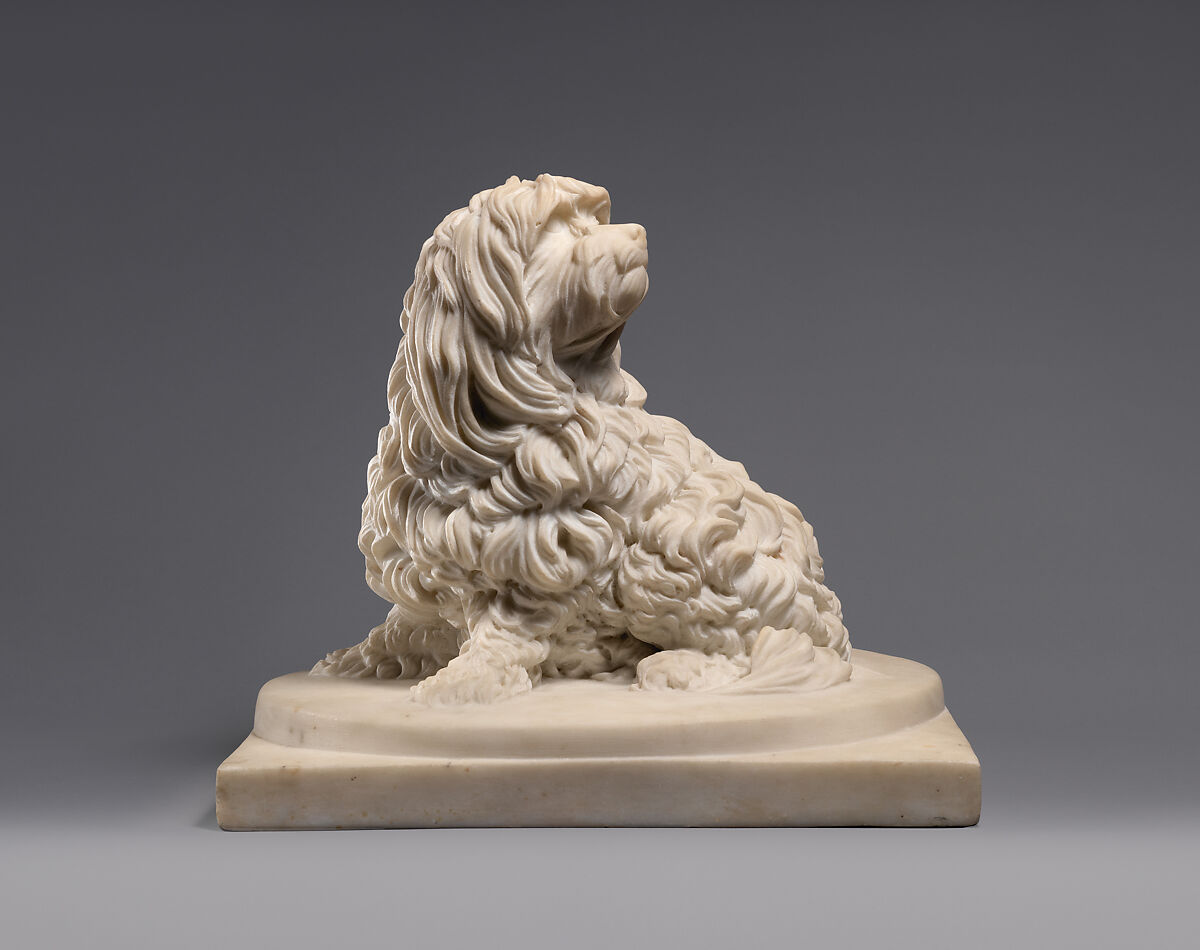 Shock Dog (nickname for a dog of the Maltese breed), Anne Seymour Damer (British, Coombe Bank, Sevenoaks, Kent 1748–1828 London), Carrara marble, British 