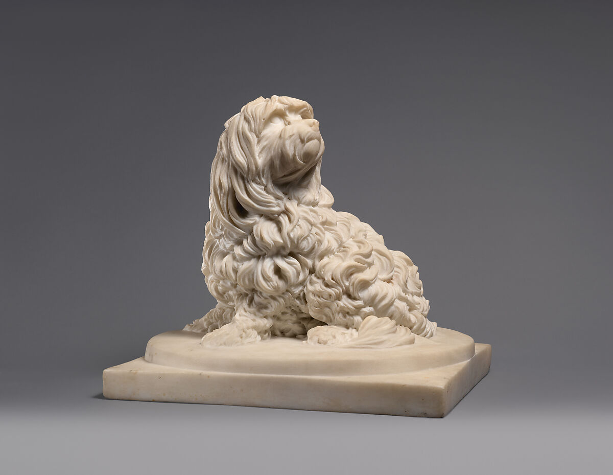 Shock Dog (nickname for a dog of the Maltese breed), Anne Seymour Damer (British, Coombe Bank, Sevenoaks, Kent 1748–1828 London), Carrara marble, British