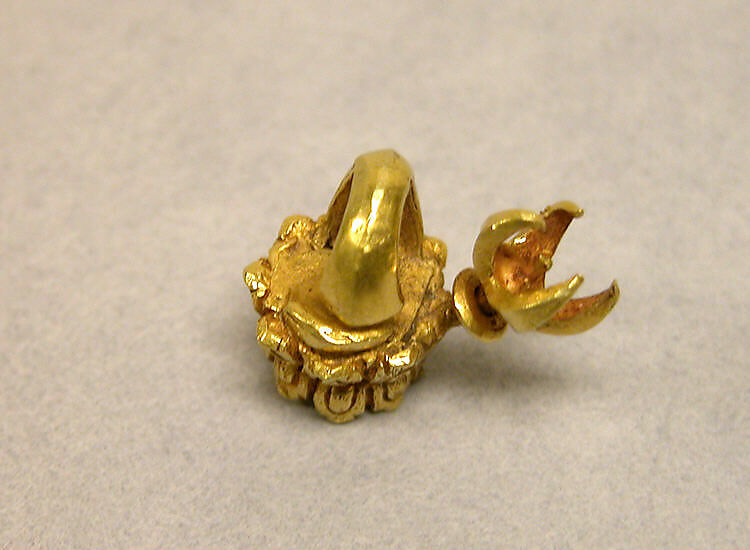 Ear Ornament, Double Lotus, Gold, Indonesia (Central Java) 