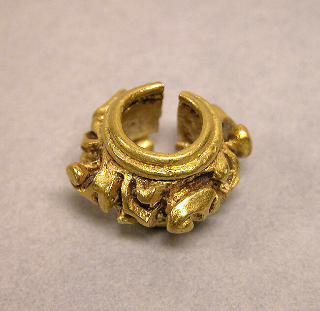 Ear Ornament, Kala and Flames, Gold, Indonesia (Central Java) 