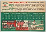 Card Number 25, Harvey Kuenn, Shortstop, Detroit Tigers, from "1954 Topps Regular Issue" series (R414-8), issued by Topps Chewing Gum Company., Issued by Topps Chewing Gum Company (American, Brooklyn), Commercial color lithograph
