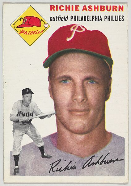 Issued by Bowman Gum Company, Richie Ashburn, Outfield, Philadelphia  Phillies, from the Picture Card Collectors Series (R406-4) issued by Bowman  Gum