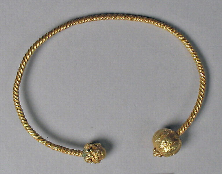 Bracelet, Twisted Wire and Foliate, Gold, Indonesia (Central Java) 