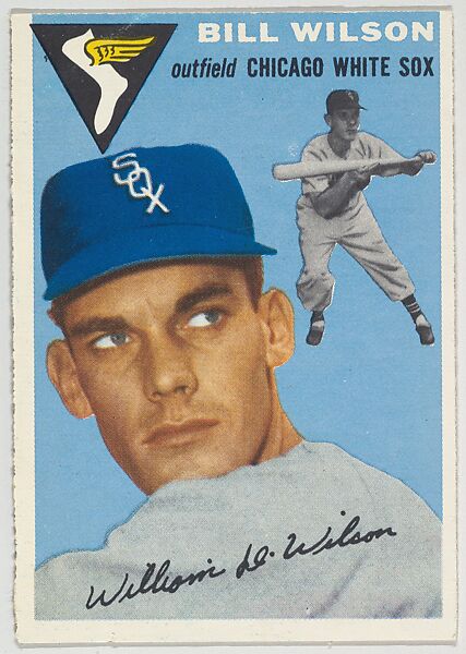 Card Number 222, Bill Wilson, Outfield, Chicago White Sox, from "1954 Topps Regular Issue" series (R414-8), issued by Topps Chewing Gum Company., Issued by Topps Chewing Gum Company (American, Brooklyn), Commercial color lithograph 
