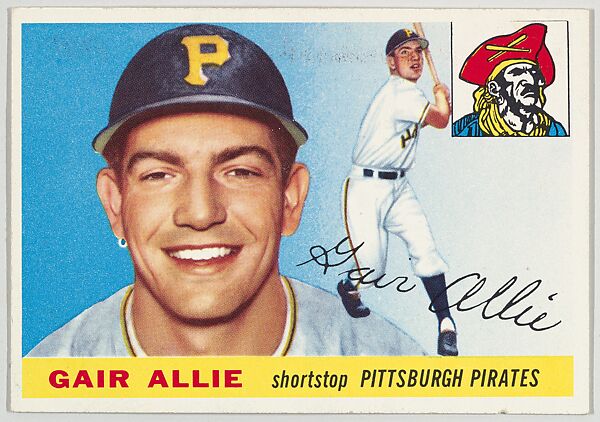 Card Number 59, Gair Allie, Shortstop, Pittsburgh Pirates, from "1955 Topps Regular Issue" series (R414-9), issued by Topps Chewing Gum Company., Issued by Topps Chewing Gum Company (American, Brooklyn), Commercial color lithograph 