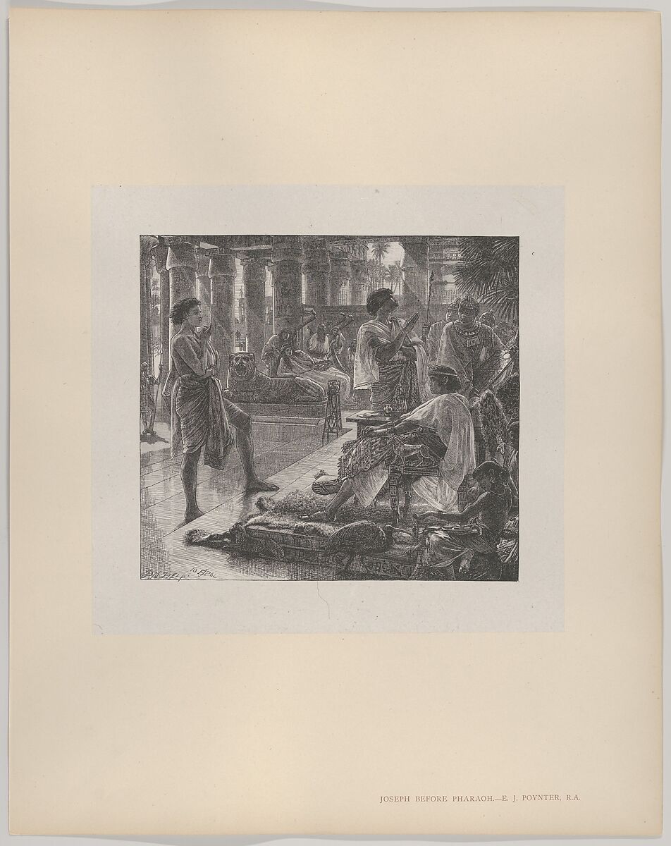 Joseph Before Pharoah, from "Dalziels' Bible Gallery", After Sir Edward John Poynter (British (born France), Paris 1836–1919 London), Wood engraving on India paper, mounted on thin card