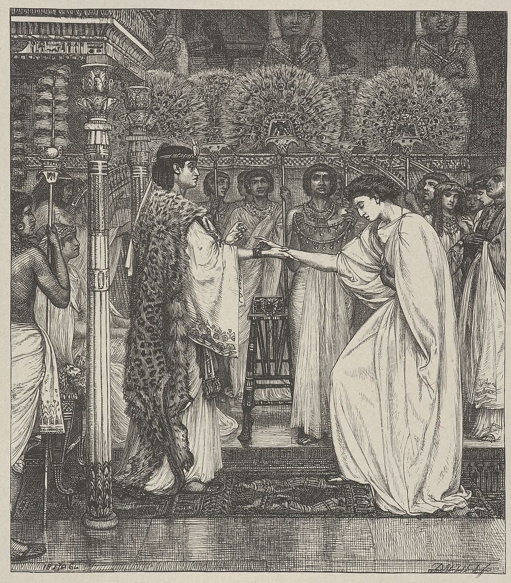 Pharoah Honors Joseph, from "Dalziels' Bible Gallery", After Sir Edward John Poynter (British (born France), Paris 1836–1919 London), Wood engraving on India paper, mounted on thin card 