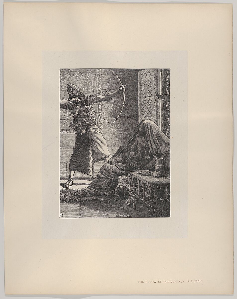 The Arrow of Deliverance, from "Dalziels' Bible Gallery", After Arthur Murch (British, Bath 1836–1885 Aachen, Germany), Wood engraving on India paper, mounted on thin card