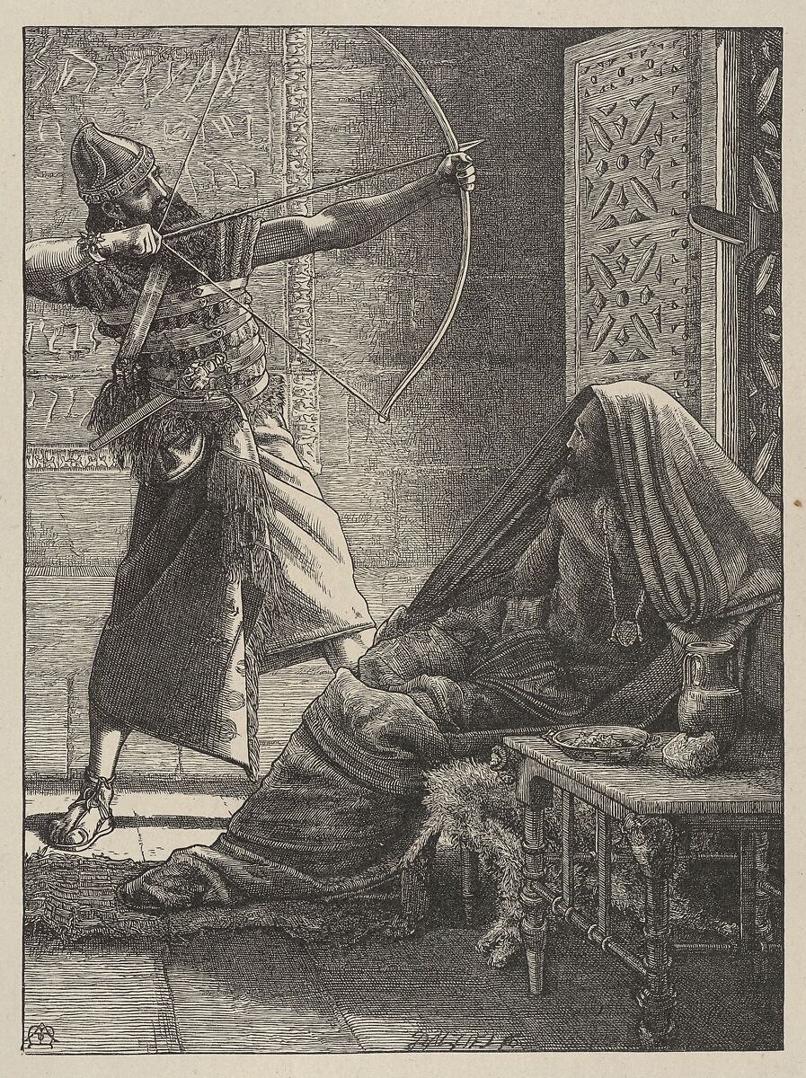 The Arrow of Deliverance, from "Dalziels' Bible Gallery", After Arthur Murch (British, Bath 1836–1885 Aachen, Germany), Wood engraving on India paper, mounted on thin card 