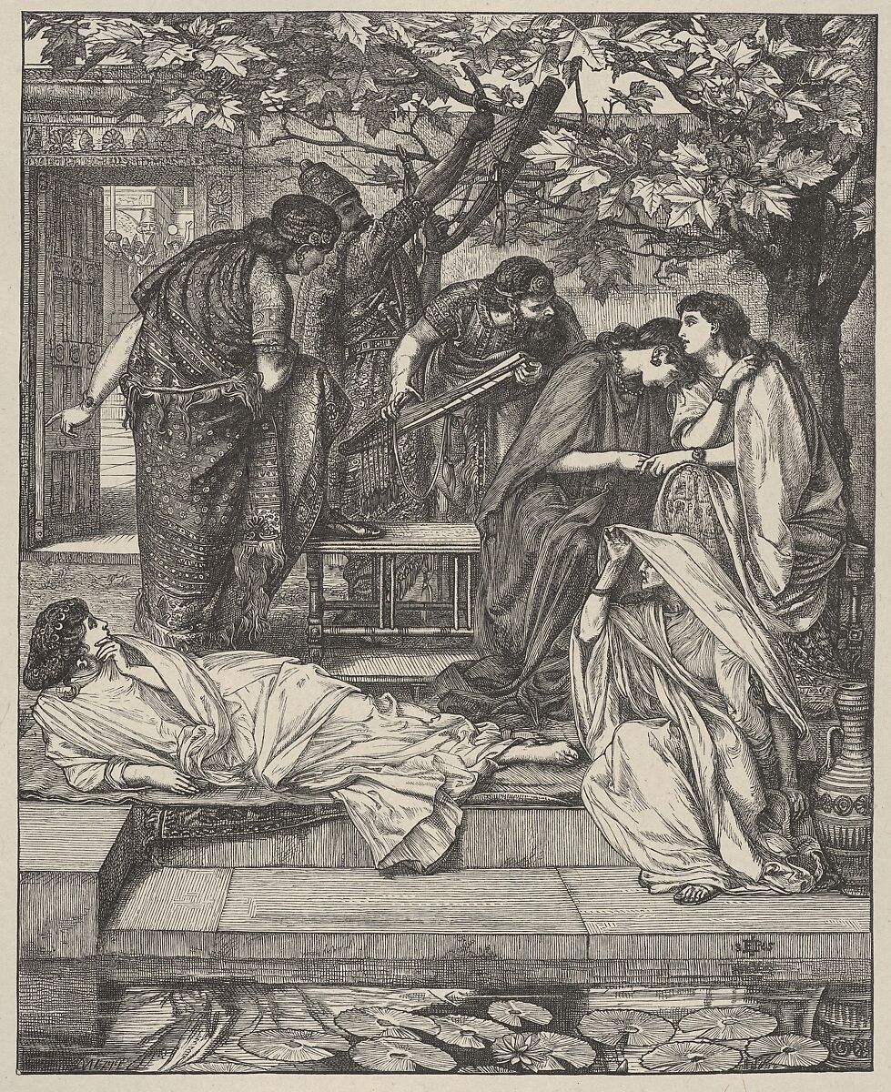 By the Rivers of Babylon, from "Dalziels' Bible Gallery", After Sir Edward John Poynter (British (born France), Paris 1836–1919 London), Wood engraving on India paper, mounted on thin card 