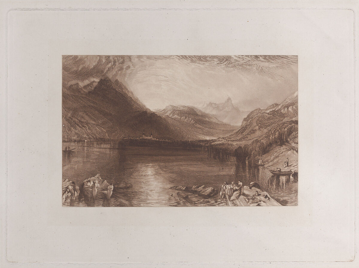 The Lake of Zug, Etched by John Ruskin (British, London 1819–1900 Brantwood, Cumbria), Etching and mezzotint; proof 