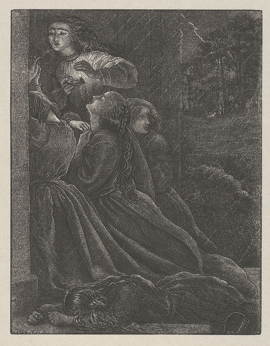 The Foolish Virgins (The Parables of Our Lord and Saviour Jesus Christ), After Sir John Everett Millais (British, Southampton 1829–1896 London), Wood engraving; proof 
